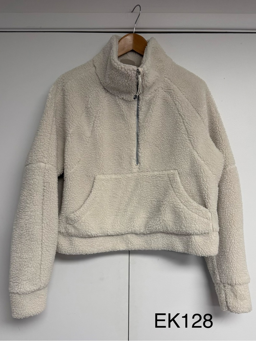 Lululemon Scuba Oversized Half Zip Fleece Hoodie White Opal M/L